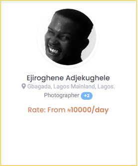 Ejiro Adjekughele, Photographer